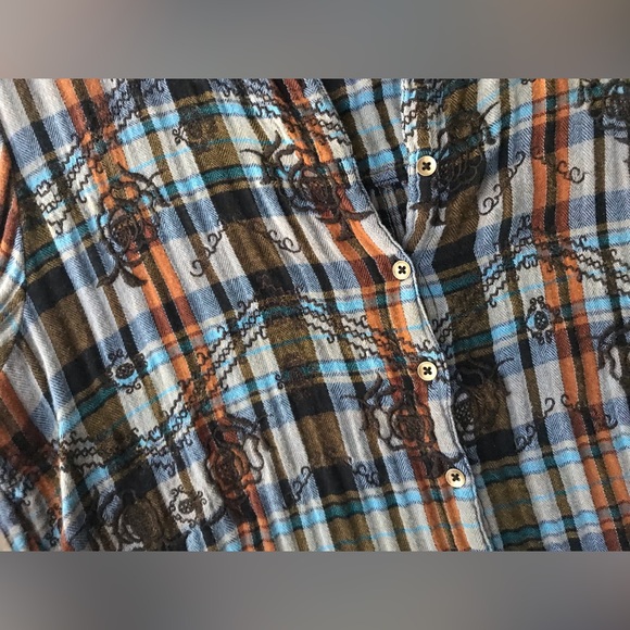 Free People Magical Plaid Embroidered flannel shirt - Picture 5 of 16